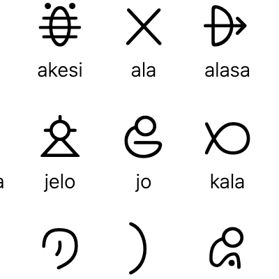 The sitelen pona glyphs for len, lete, moli, and monsi.